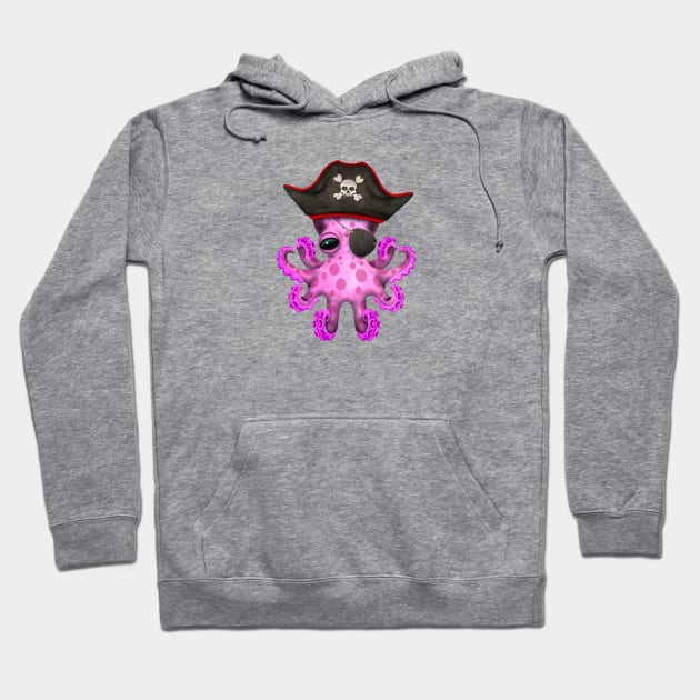 Cute Pink Baby Octopus Pirate Hoodie by jeffbartels